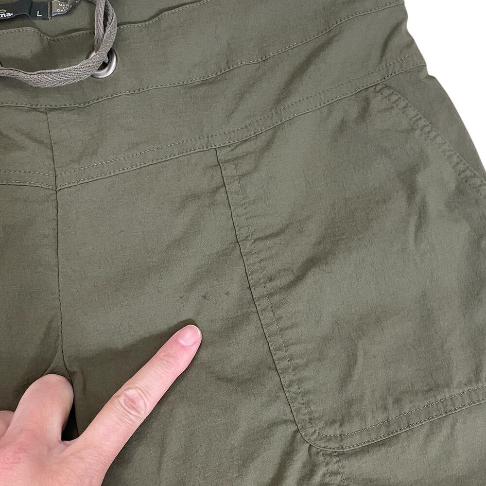 Prana Bliss Knickers Bermuda Shorts Bundle Gray Green Size Large Hiking Outdoors - Picture 6 of 12